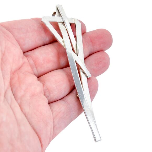 Vintage Mexico Sterling Silver 925 Abstract Shooting Star Brooch Pendant - Picture 1 of 8